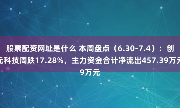 股票配资网址是什么 本周盘点（6.30-7.4）：创元科技周跌17.28%，主力资金合计净流出457.39万元